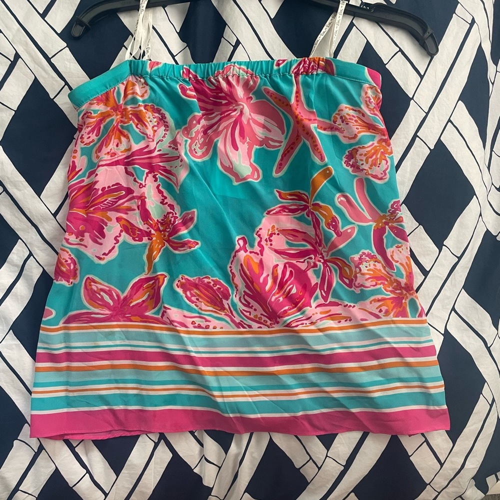 Lilly Pulitzer strapless silk top